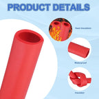 uxcell Pipe Insulation Tube Foam, 1-1/8" ID x 3/16" Thick x 1.64ft Foam Pipe Cover Non-Slip Hollow Tubing Guitar Air Conditioner Stand Fitness Equipment Handles, Red