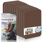 7.9x3.9 inch 12 PCS Nylon Repair Patch Nylon Repair Tape Self Adhesive Fabric Tapes Outdoor Camping Gear Fabric kit for Tent, Umbrella, Down Jackets, Sleeping Bag, Knapsack（Brown）