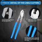10-Inch Compact Heavy-Duty Cable Cutter Small Head - High-Leverage Tool for Soft Copper/Aluminum Wires & Communication Cables