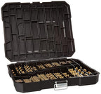230 Pieces Titanium Twist Drill Bit Set, 135° Tip High Speed Steel, Size from 3/64" up to 1/2", Ideal Drilling in Wood/Cast Iron/Aluminum Alloy/Plastic/Fiberglass, with Hard Storage