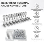10 Pcs Fixed Bridge Jumper, FBI-10-6 Fixed Bridge Connectors for DIN Rail Terminal Blocks, Insert-Pull Bridging, Compatible with UK2.5B and UK5N, 10 Pole, 100 Screws Included