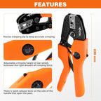 KF CPTEC Crimping Tool for 90° Flag Terminals, 22/14 AWG (0.5mm²/2.5mm²) - Ratchet Terminal Crimper - Electrical Crimping Tool