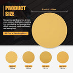40 Pcs 6 Inch Sanding Disc 80/220/320/400 Grit Round Hook and Loop Sandpaper for Random Orbital Sander Automotive Car