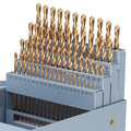 Cobalt Number Size Drill Bit Set, 60Pcs M35 High Speed Steel Jobber Length Drill Bit Kit for Hardened Metal, Stainless Steel, Cast Iron, Wood and Plastic, with Index Storage Case, #1-60