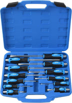 12-Piece Magnetic Screwdriver Set, Heavy Duty Screwdriver Set Go-Thru Steel Blades, High Torque 6 Phillips & 6 Flat Head Tips Screwdrivers Set with Case