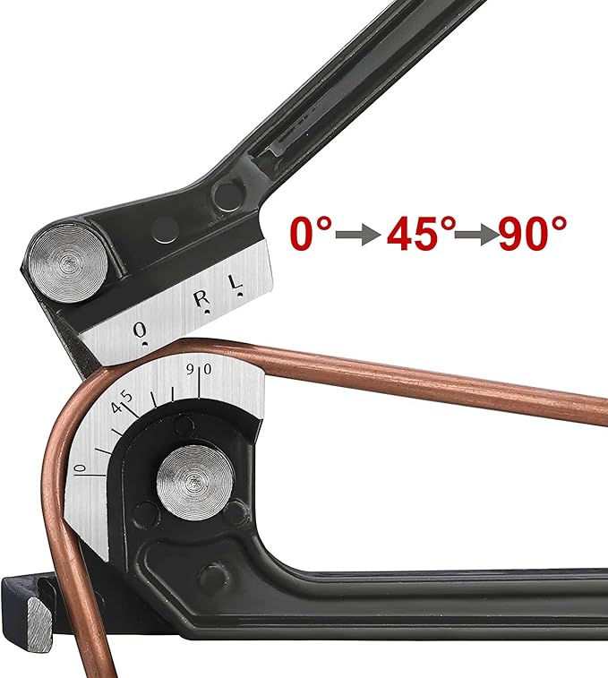 HAUTMEC Tube Bender,90 Degree 3-IN-1 pipe bender for 1/4" 5/16" 3/8" Copper Aluminum and Brass Pipes HT0004-PL