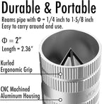 Deburring Tool for Copper Pipe, PVC Tubing, 1/4” to 1-5/8" All-metal Inner Outer Pipe Reamer, Copper Pipe Cleaner, Tube Chamfering Plumber Tool