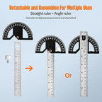 Protractors Angle Ruler Angle Finder Ruler Machinist Protractor Angle Measuring Tool 12-Inch Woodworking Ruler for Woodworking/Carpenter/Construction/Measurement/Hobbyists