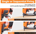 KN8016S 21 Gauge Pneumatic Upholstery Stapler for 80 Series Staples with 1/2" Crown Continuous Firing Mode Air Power Upholstery Staple Gun Fine Wire Stapler, DIY, Renovation, Furniture