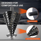 COMOWARE Step Drill Bit, 12 Sizes from 1/4" to 2-3/8", High Speed Steel Step Bit with 2 Spiral Flutes, 3-Flat Shank, Steps Bits for Metal, Aluminum/Wood/Plastic/Iron, Unibit for Electricians & DIY