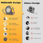 MulWark 2 Pack Metric Tape Measure, Easy Read Measuring Tape Retractable with Fractions 1/8, Both-Side Metal Blade, Magnetic Hook & Shockproof Case for Construction, Carpenter, Architect, Woodworking