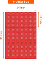 TORACK 3Pcs Metal Pegboard Panels(12x24 inch) for Wall Garage Tools Storage Pegboard System for Workbench, Modular Peg Board Tool Organizer Board Kit(Pack of 3, Red)