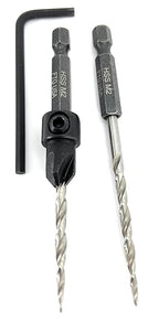 FTG USA Adjustable Wood Countersink Drill Bit #6 (9/64") with 1 Tapered Drill Bit for Woodworking