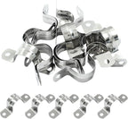 Hordion 30Pcs 1" Two Hole Strap U Bracket, M25 Rigid Pipe Strap Stainless Steel Conduit Clamp for Fixing Pipe
