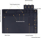 Premium Heat Resistant 932°F Magnetic Silicone Soldering Mat Electronics Work Mat for Computer Cell Phone Laptop Repair, BGA Soldering Gun Iron Workbench Protection