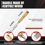 C&T 8 Pieces Premium Wood Chisel Set with Wooden Case,6 Pieces Wood Chisel with 2 Sharpening Stone,Woodworking Carving Chisel Kit,Chrome Vanadium Steel Chisel