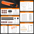 8V Cordless Rotary Tool Kit with 103pcs Accessories, USB-C Charging, 5-Speed 25000RPM mini cordless rotary tool， Power Rotary Tool for Engraving, Sanding, Drilling, Polishing, DIY Crafts