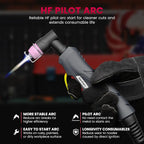 Plasma Cutter, [Pilot Arc][Large LED Display][Air Sensor] 50A bestarc Plasma Cutter Machine 110/220V Dual Voltage, 1/2 Inch Clean Cut 4/5 Inch Max Cut, Post Flow Mesh, 2T/4T for Beginners DIY