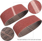 Coceca 3x18 Inch Sanding Belts, 21 Packs Belt Sander Paper Aluminum Oxide Sandpaper (Assorted 3 Each of 40 60 80 120 180 240 320 Grit) for Sander Woodworking