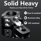 2PCS 360°Adjustable ATV Whip Light Mount, Heavy Duty CNC Light Bar Mounting Bracket for Motorcycle Golf Cart Universal 0.875''/1''/1.125''/1.26” Roll Cage