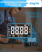 eSynic Portable Digital Angle Finder with Laser Waterpoof 4 Sides Magnetic Digital Inclinometer Level Box Backlight LCD Display Rechargeable Digital Angle Gauge (Laser Level Class II,Output: 0.51mW)