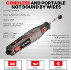 Rotary Tool Kit - 4V Power Rotary Tools, PHALANX Rotary Tool 80PCS Accessories 4000mAh Li-Ion Battery, 9 Speed Adjustment Multi-Purpose Engraver Tool for Wood Cutting Sanding Light-Duty DIY Crafting