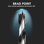 Metric Brad Point Wood Drill Bit Set, 12Pcs Drill Bit Set with Double Flutes Design for Carpenter Woodworking and All Types of Wood (3mm - 12mm)