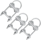 Double Antenna Mast Clamp V-Jaw Bracket U Bolts Pipe Mounting Hardware 3 Sets, Heavy Duty Mast to Mast Mount Bracket Kit for Outdoor Antenna 3 Sets