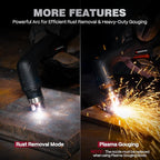 ARCCAPTAIN iControl [Non-HF] Plasma Cutter CUT55 MP with APP Control, 55Amp Blowback Pilot Arc, 120V/240V, Upgraded LED Display, Grid Cutting, Rust Removal, Plasma Gouging, Pressure Detection