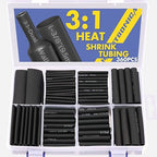 haisstronica 360PCS Heat Shrink Tubing,3:1 Ratio Adhesive Lined Marine Heat Shrink Tube Kit 8 Sizes(3/32"-5/8") Black