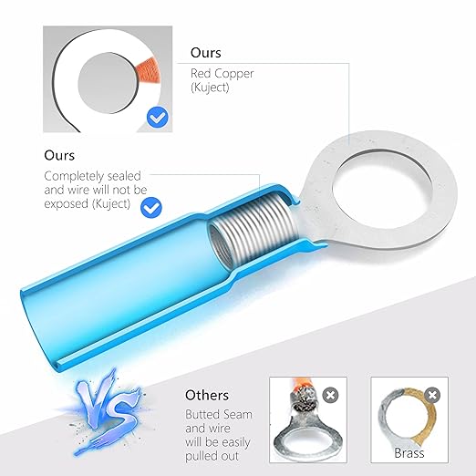 Kuject 500PCS Multipurpose Heat Shrink Wire Connectors Waterproof Electrical Crimp Connector Assortment Kit, Insulated Ring Fork Spade T-Tap Solder Butt Splice Terminal for Automotive Marine Boat