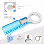 Kuject 130PCS Heat Shrink Wire Connectors Kit, Electrical Waterproof Crimp Butt Terminals, Insulated Spade Connectors for Automotive Marine Boat Truck, Include Rings Forks Spade Butt Splices