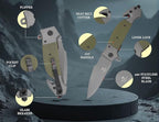 Snake Eye Tactical Heavy Duty Every Day Carry Folding Pocket Knife (Green-1019)