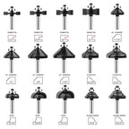 Router Bits 1/4 Inch Shank 50 Pieces, Tungsten Carbide 1/4" Router Bit Set, for Professional and Beginners Carpenter