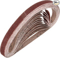 HARFINGTON 1/2 x 18 Inch Sanding Belts, 24 Pcs 80 Grits Aluminum Oxide Abrasive Belt Sander File Belt for Woodworking, Metal Polishing, Knife Sharpener