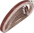 HARFINGTON 1/2 x 18 Inch Sanding Belts, 50 Pcs 80 Grits Aluminum Oxide Abrasive Belt Sander File Belt for Woodworking, Metal Polishing, Knife Sharpener