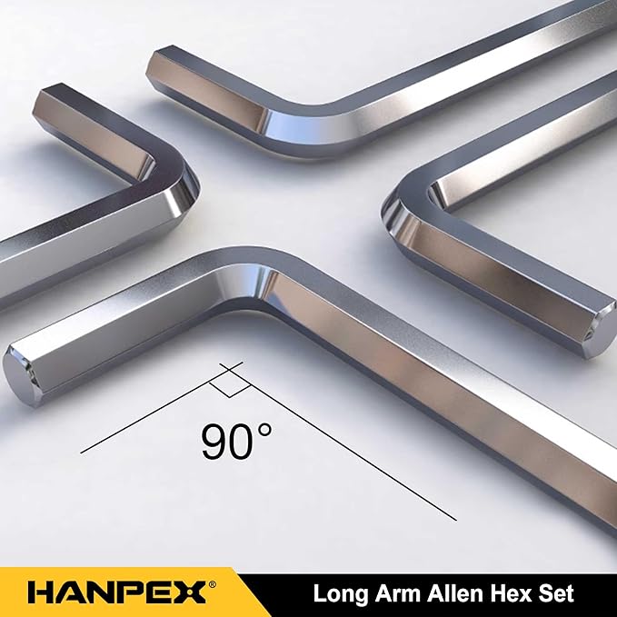 Long Arm Hex Key Set with Ball End, Ball-End Hex Allen Wrench, Chrome Vanadium Steel(Cr-V) Tamperproof TORX L- Key Set (9Pc Metric)