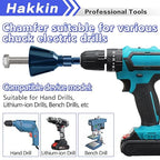 4Pcs Deburring External Chamfer Tool with Tungsten Carbide Blade, Hakkin Bolt Deburring Chamfering Drill Bit Remove Burr Tools, All Thread Deburring Tool with Hex Shank - Fits 1/8" to 1" (3-25mm)
