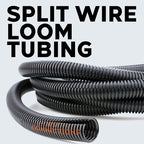 BEST CONNECTIONS (1" x 100 ft) Split Wire Loom Flex-Guard Convoluted Tubing Protective Split Cable Sleeves for Automotive Home Industrial Electrical Wires Chemical Resistant Conduit Black