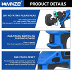 Electric Hydraulic Cable Lug Crimping Tool Range 8 AWG-800 MCM Rechargeable Crimper 12 Ton Electrical Terminal Cable Wire Fiber Crimper Kit with 13 Dies