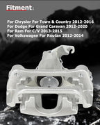 cciyu Rear Left Brake Caliper Assembly w/Bracket 18B5399 2012-2016 For Chrysler For Town & Country,2012-2017 For Dodge For Grand Caravan,2013-2015 For Ram For C/V,2012-2014 For Volkswagen For Routan