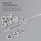 110 PCS Metric Tap and Die Set, Metric Screw Threads M2-M18 for Cutting External and Internal Threading, Come with Storage Case and Complete Accessories