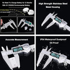 Kynup Digital Caliper, 12 Inch Caliper Measuring Tool with Stainless Steel, IP54 Splash Proof Protection Design, Large LCD Screen, Easy Switch from Inch Metric Fraction (300mm)