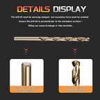 Drill Bit, #10 Cutting Diameter, 4341 HSS Gold Finish 135° Cutting Angle Number Jobber Bits - (Applications: for Drilling Soft Metal Plastic Wood), 10-Pieces