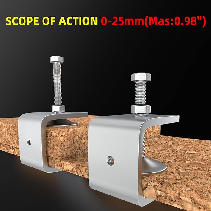 1.2 Inch Stainless Steel Heavy-Duty Clamp, Stainless Steel C-Shaped Clamp with 1-Inch Opening, Suitable for Woodworking Bonding, Cutting and Installation. 4pcs