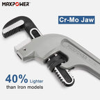MAXPOWER 18-inch Pipe Wrench, Heavy Duty End Pipe Wrench Aluminum 45 Degree Angled Plumbing Wrench