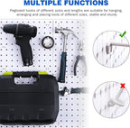 84 Pcs White Pegboard Hooks Plastic Straight Hook Fits 1/4" Pegboards Accessories Multiple Size Peg Board Hooks for Craft Storage Tool Room Kitchen Garage Organizer Tools Display