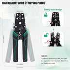 Twidec/100PCS Nylon Spade Connectors Kit 22-10 Gauge Quick Disconnect Fully Insulated Male and Female Wire Spade Terminal Assortment Kit and Wire Crimper Tool with Stripper Cutter