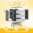 Aobabo Metal Garage Tool Storage Cabinets with Wheels, Steel Cabinet with Drawer, 3 Drawers Rolling Tools Chest Cabinet for Garage, Warehouse, Assembly Required, Black+Grey