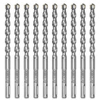10-Piece 5/16" SDS Plus Drill Bits Rotary Hammer Drill Bit Set, Carbide Tipped for Drilling Concrete Cement Porcelain Tiles Ceramic Pots Stone Brick, Diameter 8mm, 160mm Long, SDS Plus Shank.